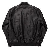 Axiom Logo Leather Bomber Jacket