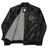 Axiom Logo Leather Bomber Jacket