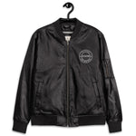 Axiom Logo Leather Bomber Jacket