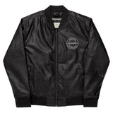 Axiom Logo Leather Bomber Jacket