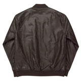 Axiom Logo Leather Bomber Jacket