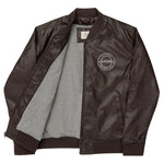 Axiom Logo Leather Bomber Jacket